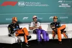 Gallery: Andrea Kimi Antonelli (Mercedes), Lando Norris (McLaren) and Oscar Piastri (McLaren)